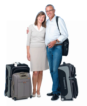 Couple travelling to Marbella